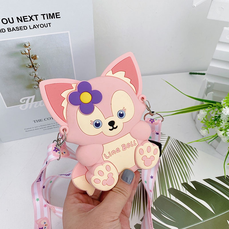 Disney LinaBell Silicone Túi đeo vai, Pop it Fidget Túi đeo chéo con kỳ lân, Push Bubble Ví tiền xu Đồ chơi