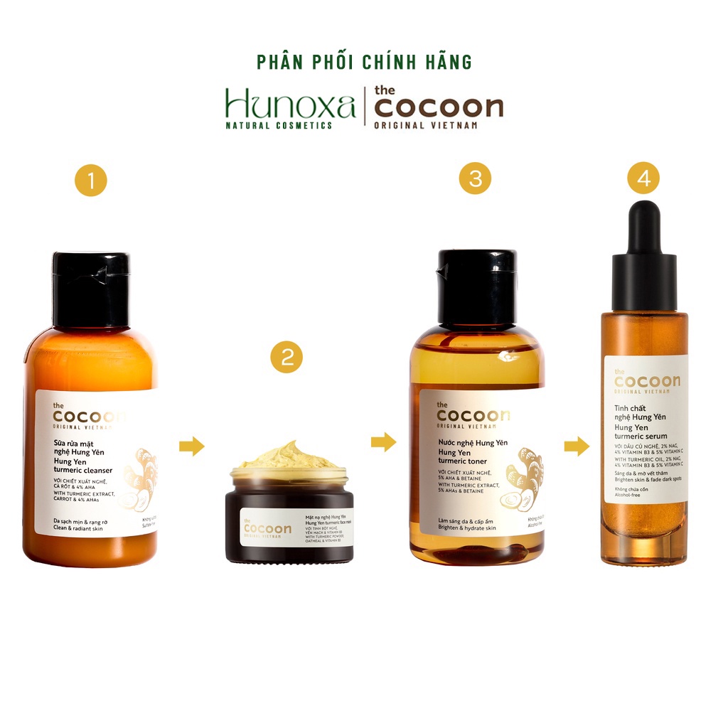 Mặt nạ nghệ Hưng Yên Cocoon giúp da rạng rỡ &amp; mịn màng 100ml - HUNOXA