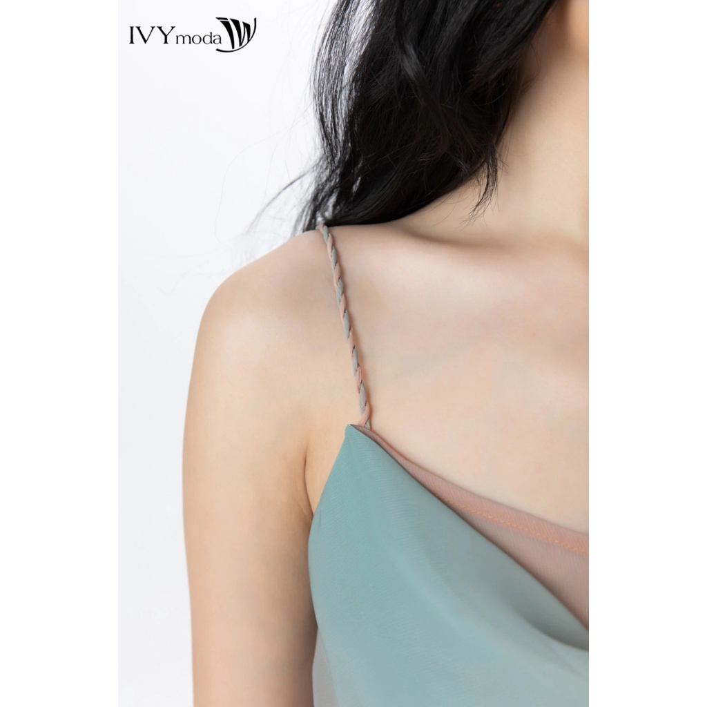 Đầm lụa bay phối họa tiết nữ IVY moda MS 41B9301