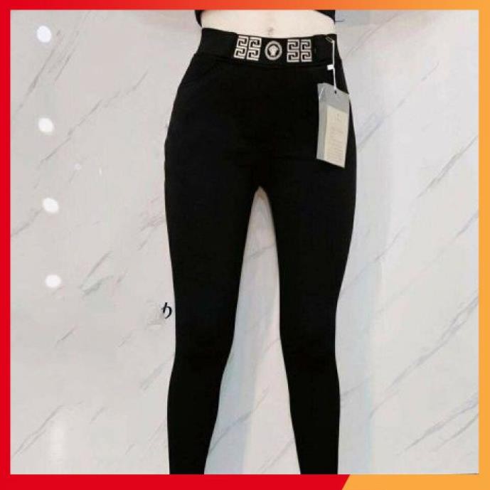 Quần legging nữ ⚡️SỈ BẰNG LẺ ⚡️ Quần ống bó cạp cao có điểm nhấn logo V.SACE cực kỳ sang