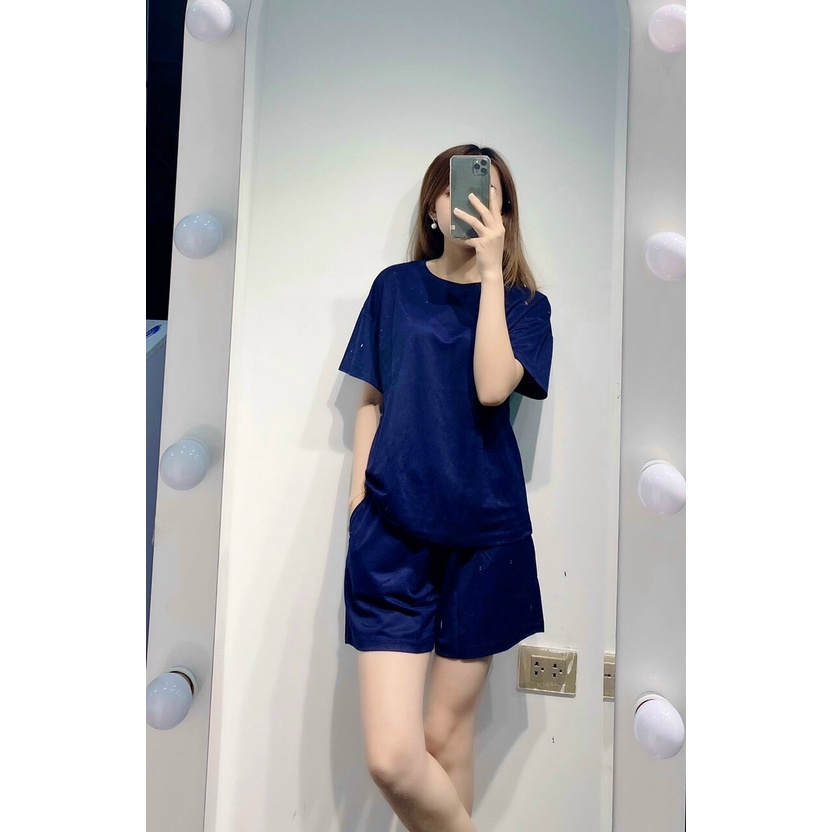 Bộ Đồ Nữ Quần Sooc Cổ V Mặc Nhà Mùa Hè Chất Liệu Thoáng Mát BDN5156