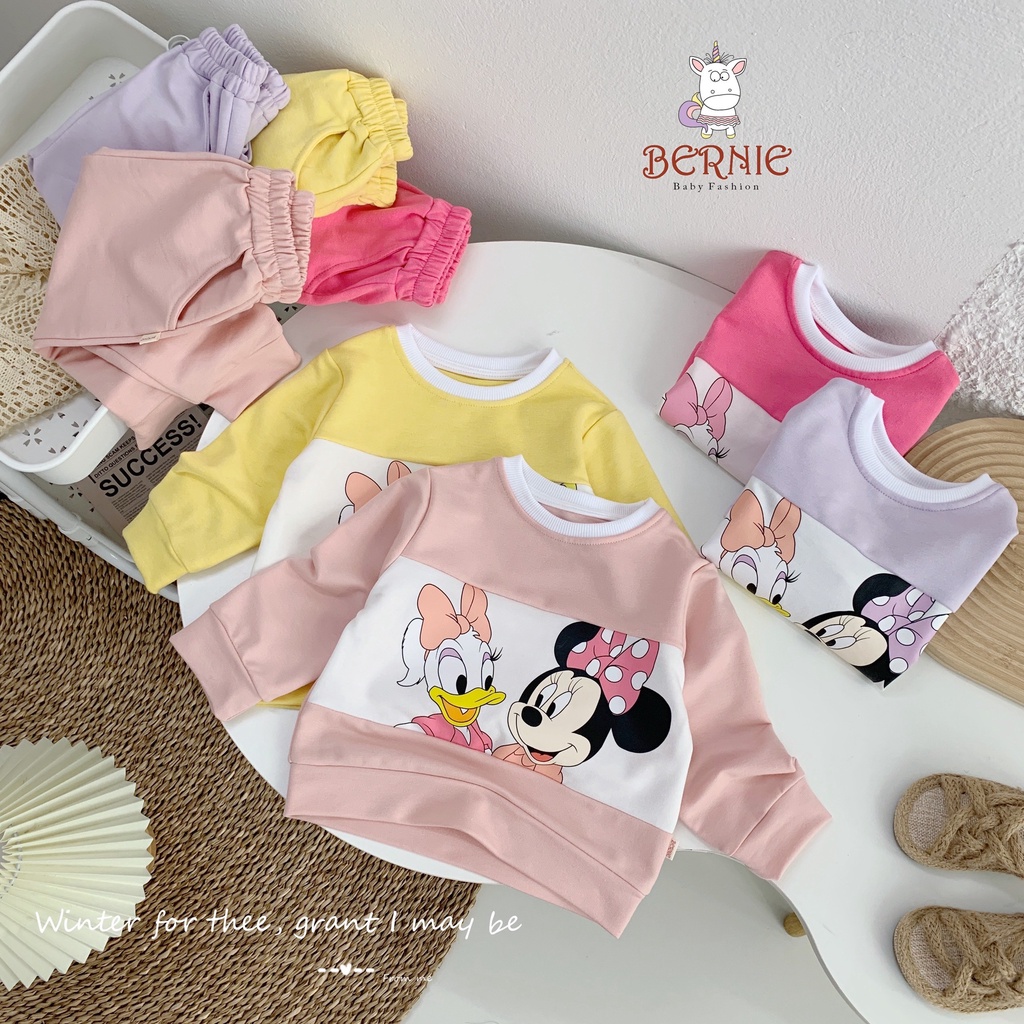 _Bộ Cotton Micky nhiều màu cho bé gái 9 đến 18kg