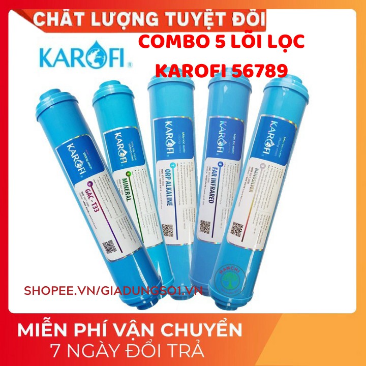 [UY TÍN SỐ 1] FREESHIP COMBO 6 LÕI LỌC NƯỚC KAROFI | 06 LÕI GỒM LÕI 4, LÕI 5, LÕI 6, LÕI 7, LÕI 8, LÕI 9