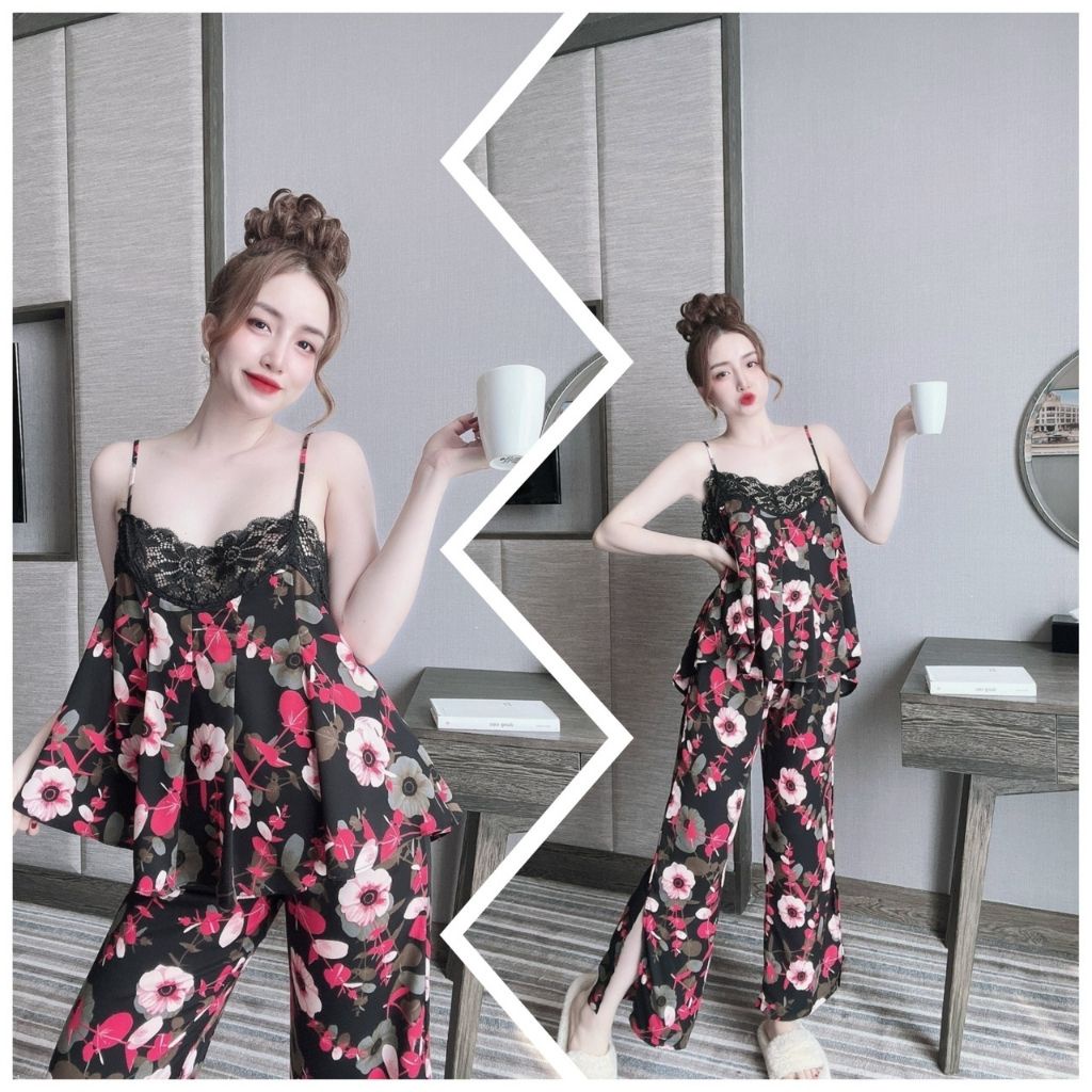 Đồ ngủ nữ❣️FREE SHIP❣️Đồ ngủ sexy lụa Mango cao cấp mềm mại xinh xắn &lt; 65KG
