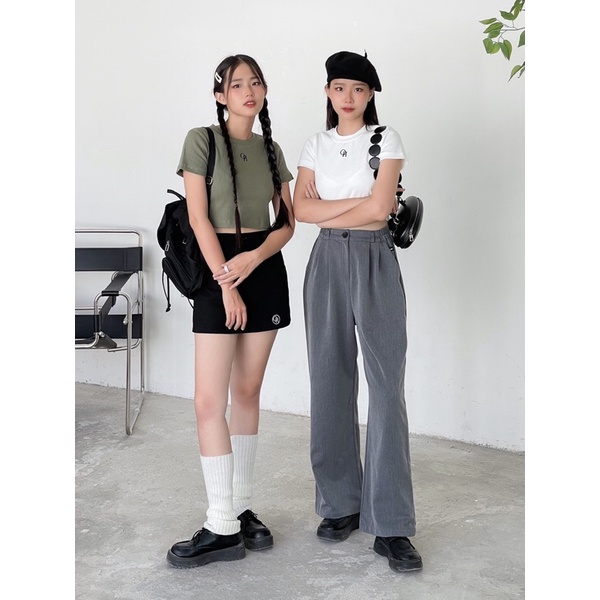 Áo croptop thun gân OHOH