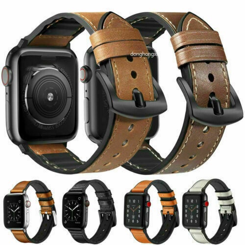 Dây Đeo Bằng Da Cho Đồng Hồ Thông Minh Apple Watch 7 6 5 4 3 2 1 SE 41 42 44 45mm