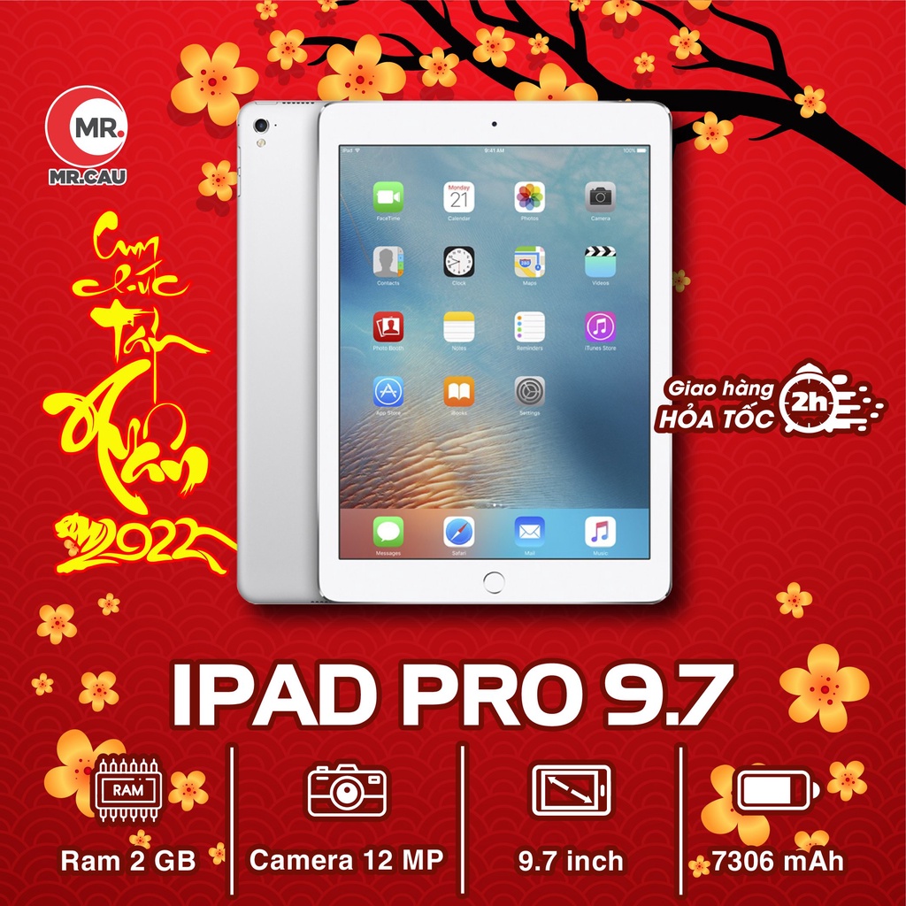 MÁY TÍNH BẢNG lPAD PRO 9.7 INCH (2017)  HỌC ONLINE LÀM VIỆC Bản Wifi Chính Hãng RAM 2GB MÀN 9.7 INCH PIN TRÂU MR CAU