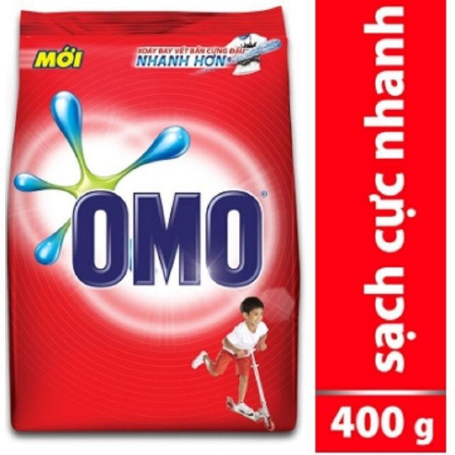 Xà bông, Bột Giặt OMO 400 gr sạch cực nhanh