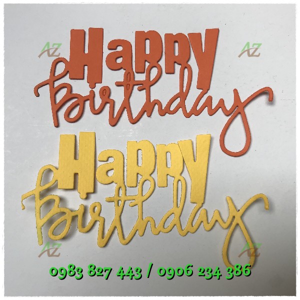 Chữ happy birthday - Trang trí scrapbook, love box, album, thiệp...