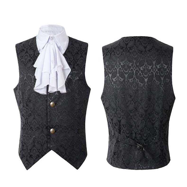 Áo Vest Hóa Trang Phong Cách Gothic Thời Trung Cổ Kèm Cà Vạt Jabot Cho Nam
