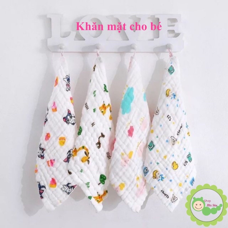 Khăn mặt xô 6 lớp rửa mặt cho bé