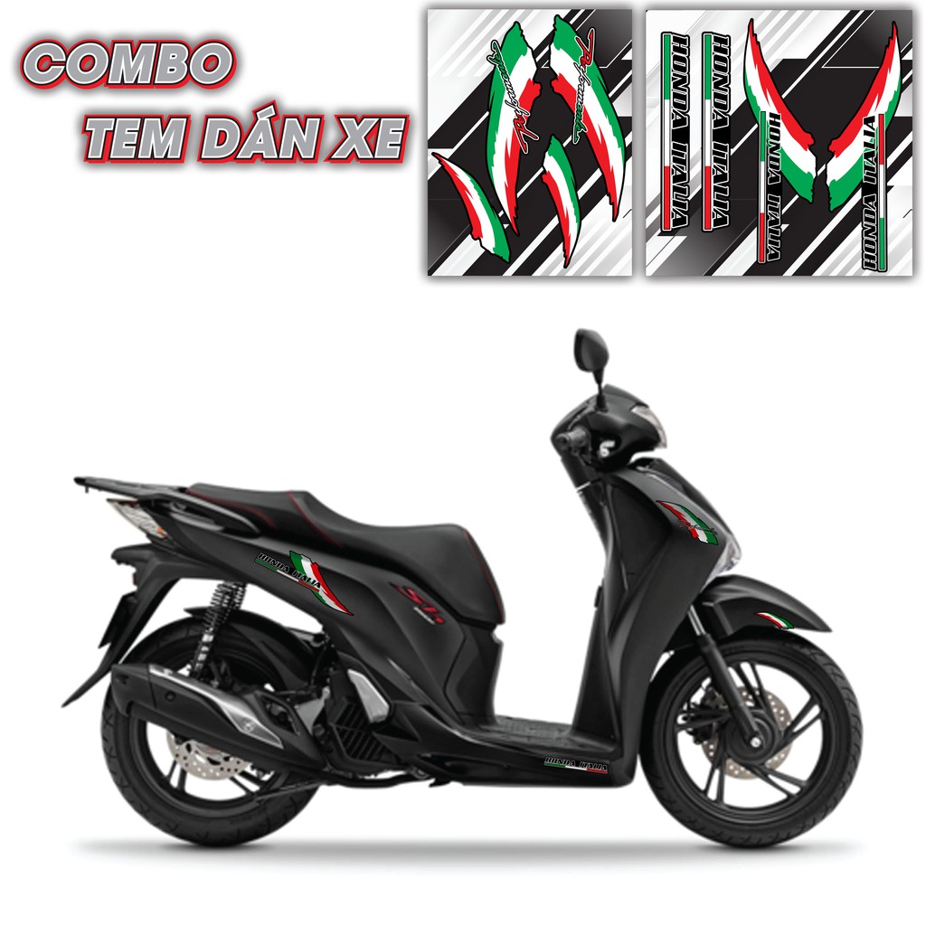 Tem Dán Xe Máy, Xe Điện Chủ Đề Italy 2 | Chất Liệu Decal PVC | Bộ Tem Dán Đa Vị Trí Trang Trí Xe