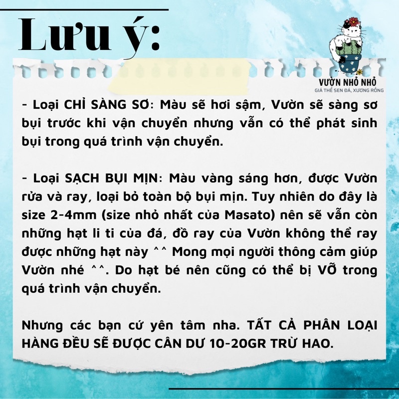 1kg Đá khoáng Masato , Maifan 2-4mm đã sàng sơ trộn giá thể rải mặt, hỗ trợ lên màu sen đá, xương rồng - Vườn Nhỏ Nhỏ