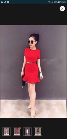 Sét Áo + Váy Thun Gân Lên Form Cực Đẹp