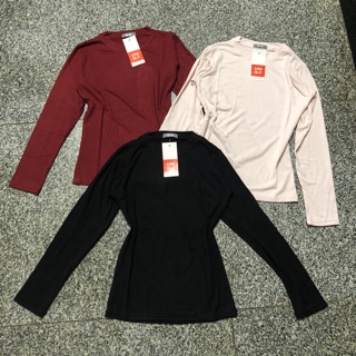 Áo thun len tăm cổ tròn tay dài