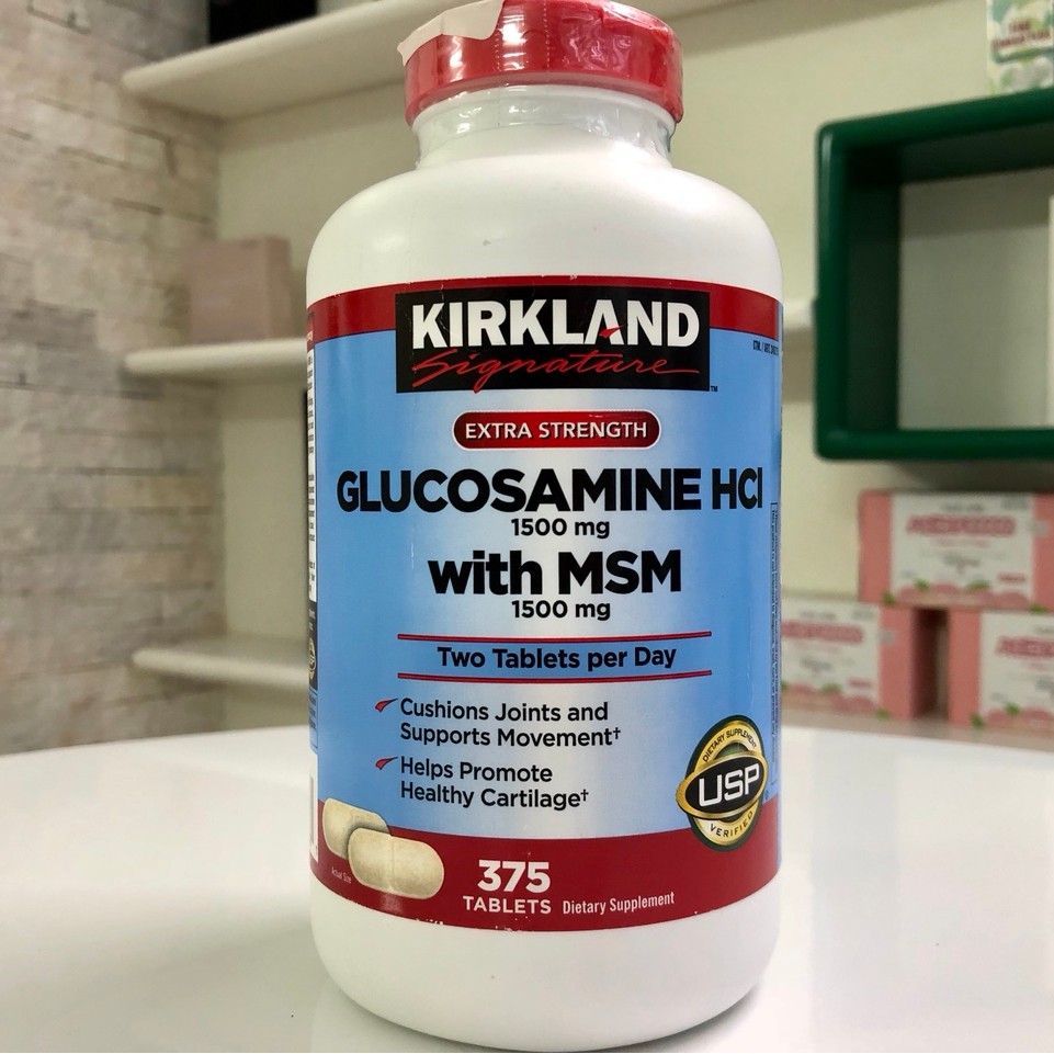 Viên uống Glucosamin HCL 1500mg With MSM 1500mg glucosamine Kirkland 375 Viên