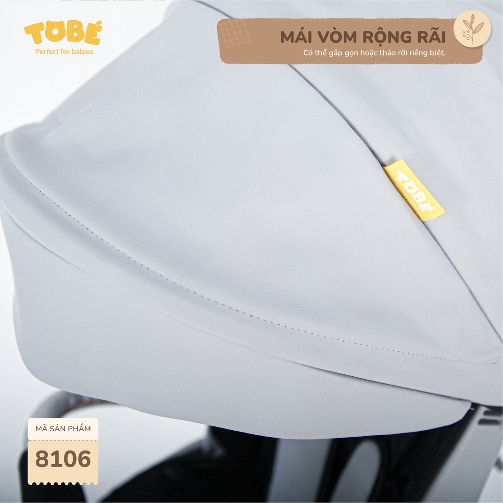 Xe Đẩy Gấp Gọn Rico Plus Tobé Đảo Chiều Kèm Bàn Ăn, Có Mái Che, Ghế Ngồi Có Chế Độ Ngả Lưng Cho Bé Từ 6 Tháng Tuổi
