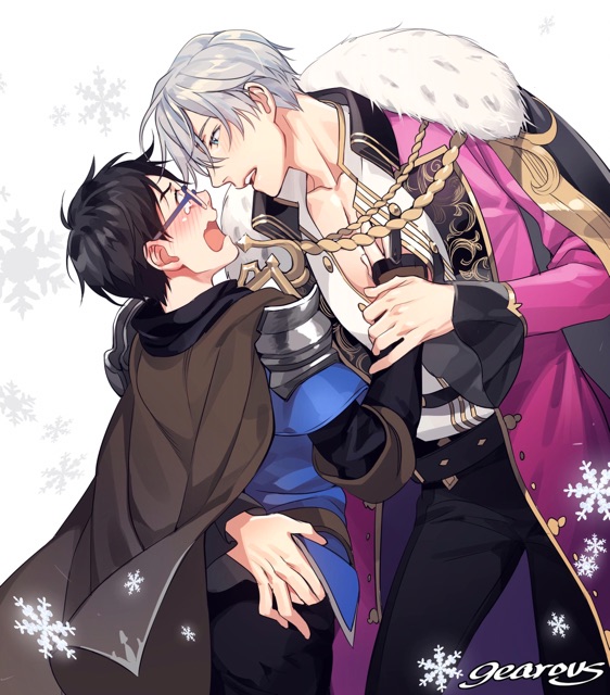 ảnh yuri!!!on lce  Victuuri khổ a4 mẫu khác nhau có đề cần bóc dán