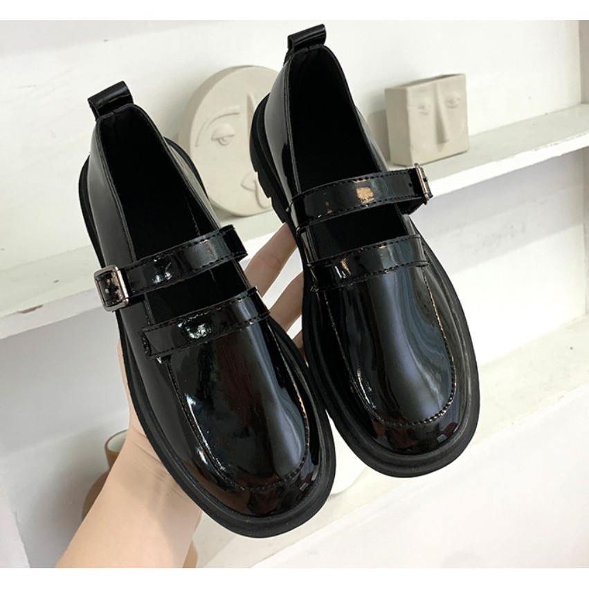 [ HÀNG SẴN ]Giày babydoll phong cách vintage với chất da lì thanh lịch loteria | BigBuy360 - bigbuy360.vn