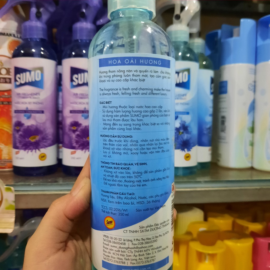 Nước hoa xịt phòng Sumo hương hoa oải hương 350ml