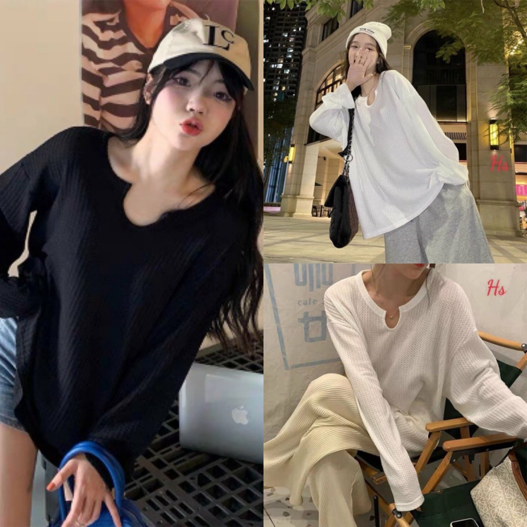 Áo Thun Nữ🔴FREESHIP🔴Áo Phông Nữ Dáng Suông Màu Đen Trắng Chất Liệu Thun Đẹp