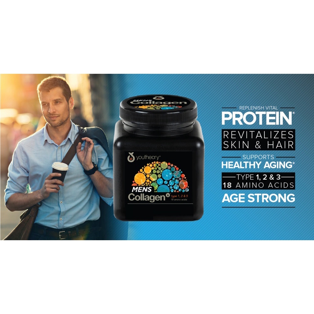 VIÊN UỐNG COLLAGEN CHO NAM & NỮ GIỚI YOUTHEORY MEN 1,2&3 - Hàng Nhập USA Chính Hãng