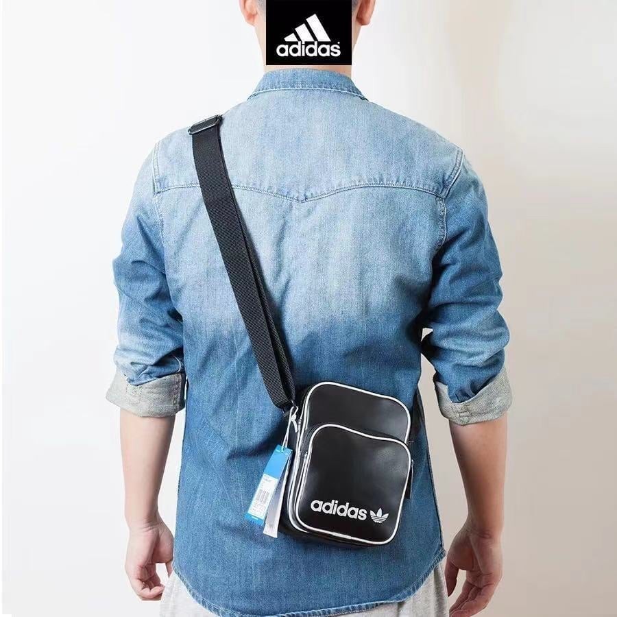 Túi Đeo Chéo adidas nam nữ, chất da mềm dữ fom cực tốt, túi thể thao chống nước