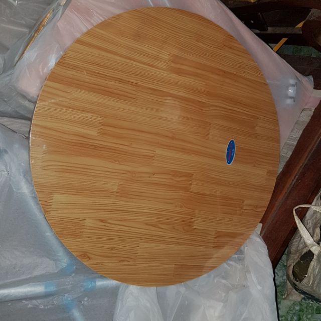 Bàn tròn vân gỗ chân láp 60cm