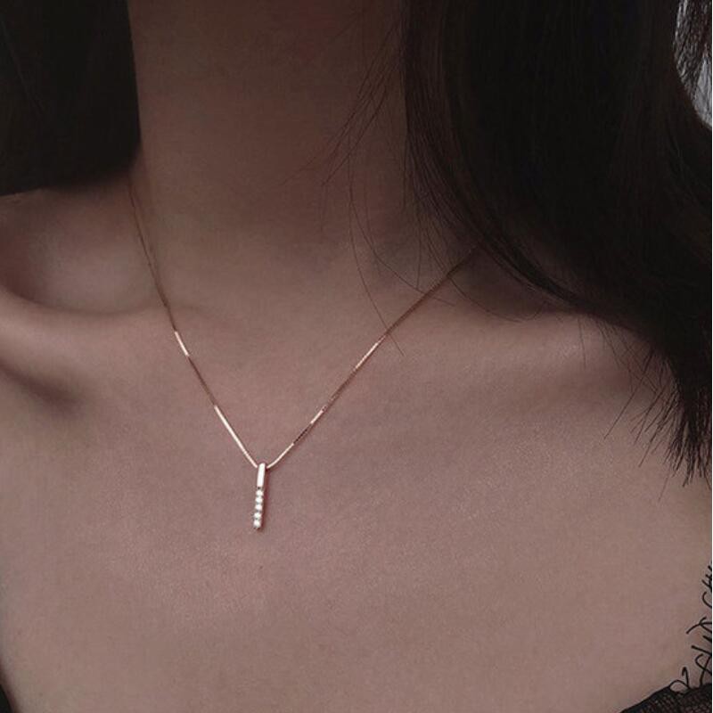 Dây chuyền mạ bạc 925 họa tiết hình học hợp thời trang