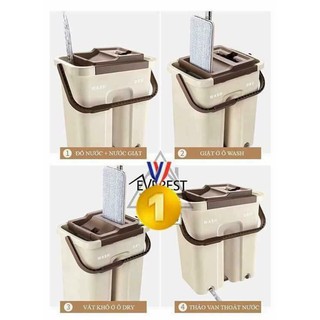 CHỔI LAU NHÀ TỰ ĐỘNG VẮT CÓ THÙNG