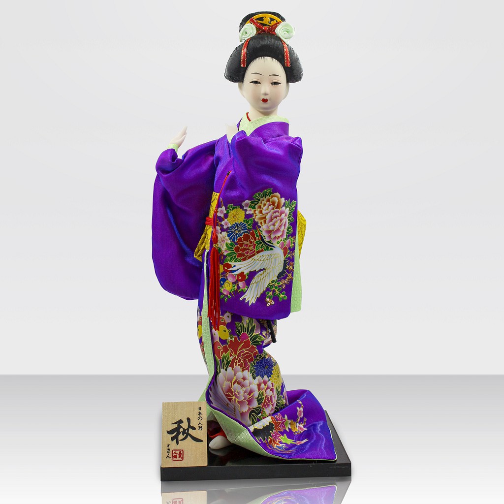 KHO-HN * Búp bê Geisha cao 30cm trong trang phục truyền thống Nhật Bản với sáo trúc - Y05 (ảnh thật)