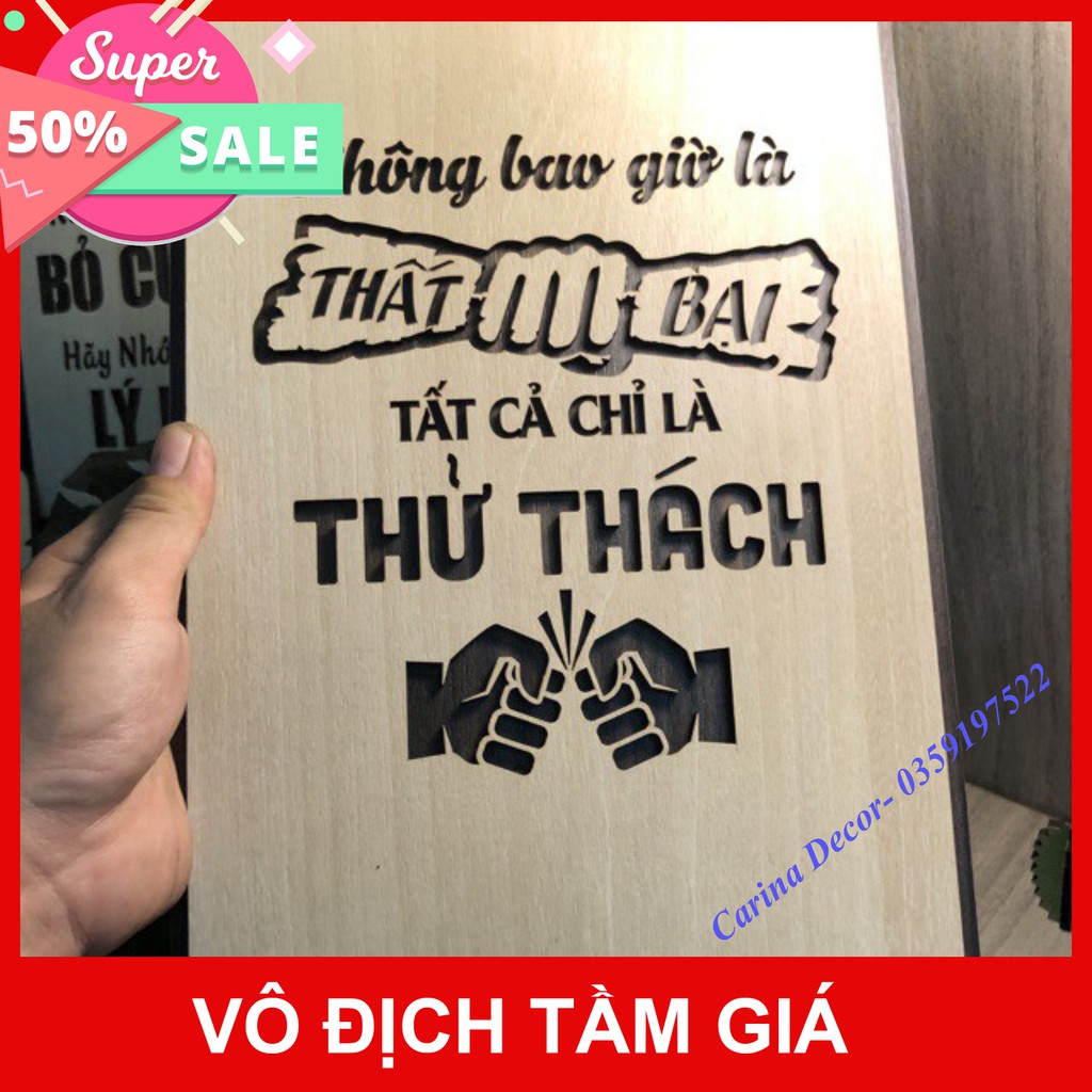 Tranh gỗ phong thủy- Không bao giờ là thất bại tất cả chỉ là thử thách