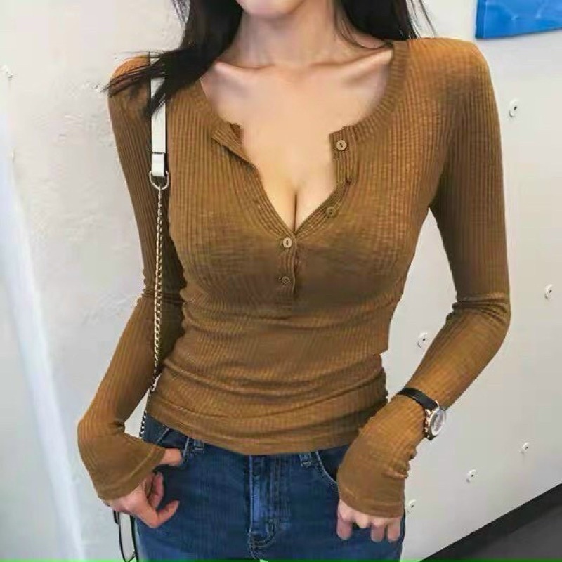 áo len tăm dài tay khuy ngực 3 màu | BigBuy360 - bigbuy360.vn