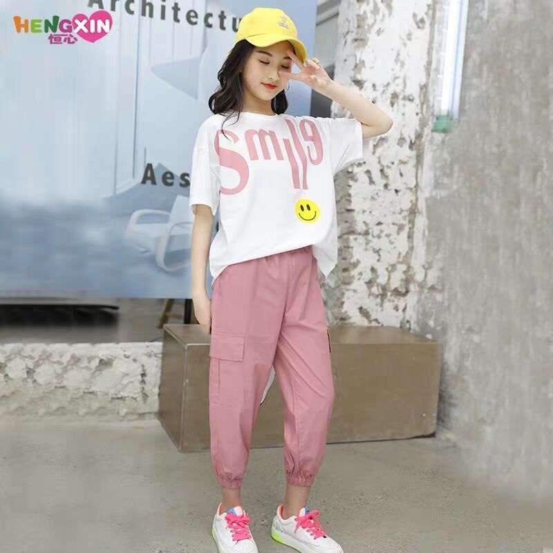 Set Đồ Thể Thao Ngắn Tay Thời Trang Năng Động Cho Bé Gái