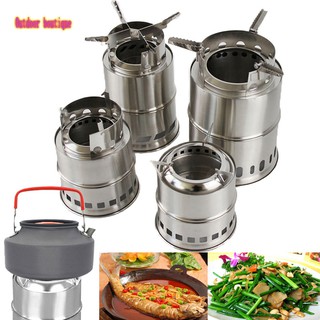 Bộ bếp nấu ăn bằng củi nhẹ cân chống gió có thể gập gọn dành cho những chuyến dã ngoại