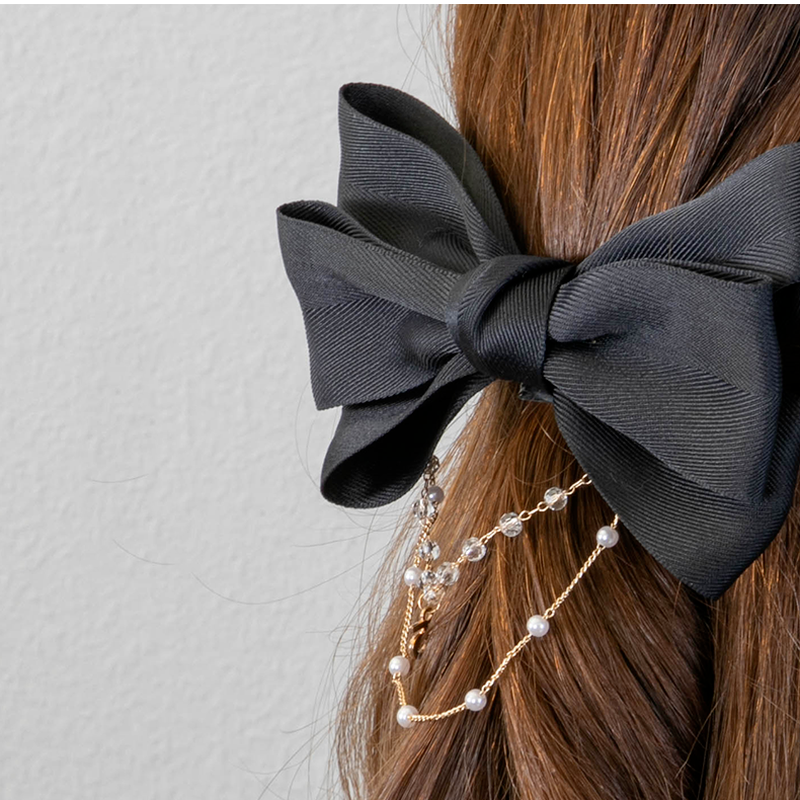 Vintage Bow Hair Clip Pearl Tassels Hairpin