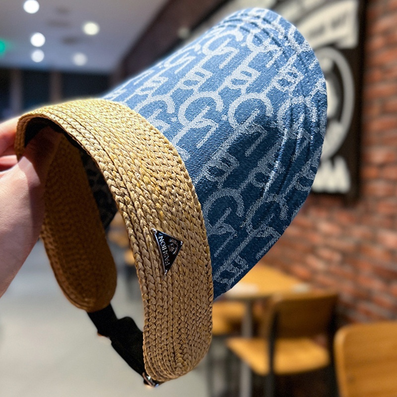 Mũ Denim Chống Nắng Không Chóp Có Thể Điều Chỉnh Thời Trang Mùa Hè