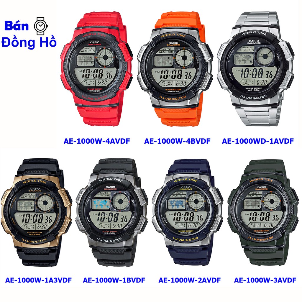 Đồng hồ nam Casio AE-1000 AE-1000W-1A3 AE-1000W-1B AE-1000W-2A AE-1000W-3A AE-1000W-