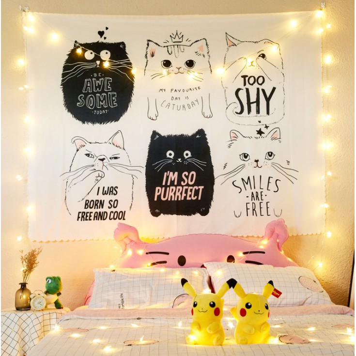 [TẶNG ĐÈN] Vải treo tường Decor phòng hot nhất 2021 -BinaShop (150x130cm, 75x100cm) | BigBuy360 - bigbuy360.vn