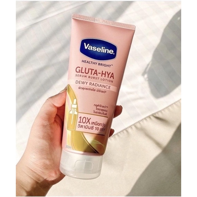 Sữa dưỡng thể vaseline 10x healthy bright gluta hya serum burst lotion dewy radiance ban đêm thái lan 330 ml