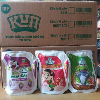 Sữa kun túi 110ml×24 túi thùng .đủ vị