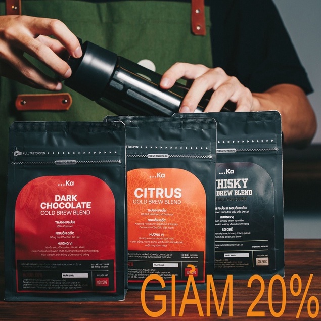 COMBO 3 GÓI cà phê Arabica pha Cold Brew, Cà phê Arabica Hương hoa trắng Hương men khói vị hoa quả nhiệt đới Hậu vị dài