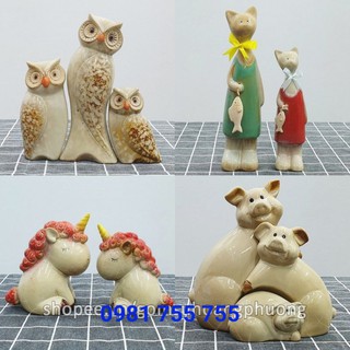 Tượng sứ trang trí đồng giá Bát Tràng - bộ 2-3 con - Phần 2 -