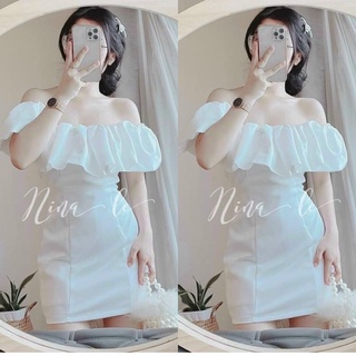 Đầm lụa trễ vai hàng 2 lớp thiết kế loại 1