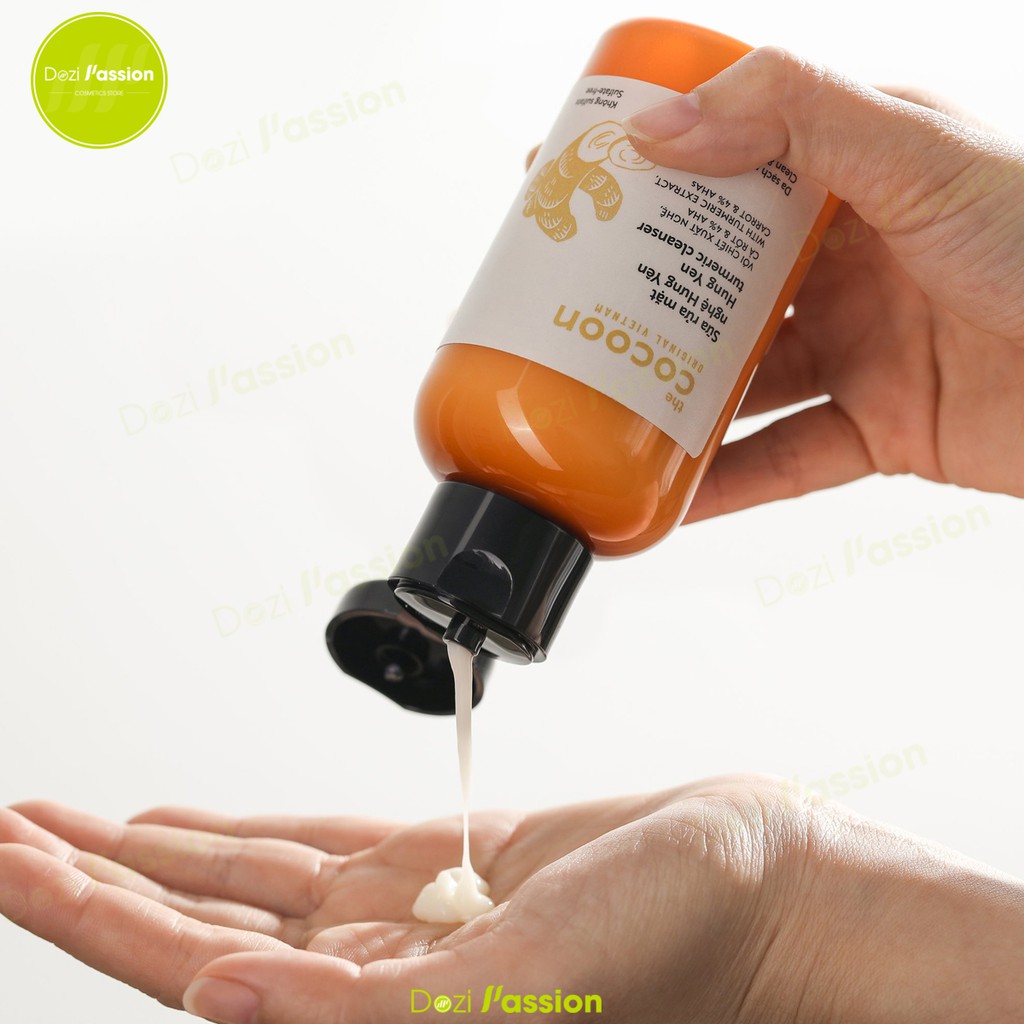 Sữa Rửa Mặt Cocoon Chiết Xuất Nghệ Hưng Yên Làm Sạch Mịn, Sáng Da, Mờ Thâm - Cocoon Hung Yen Turmeric Cleanser 140ml