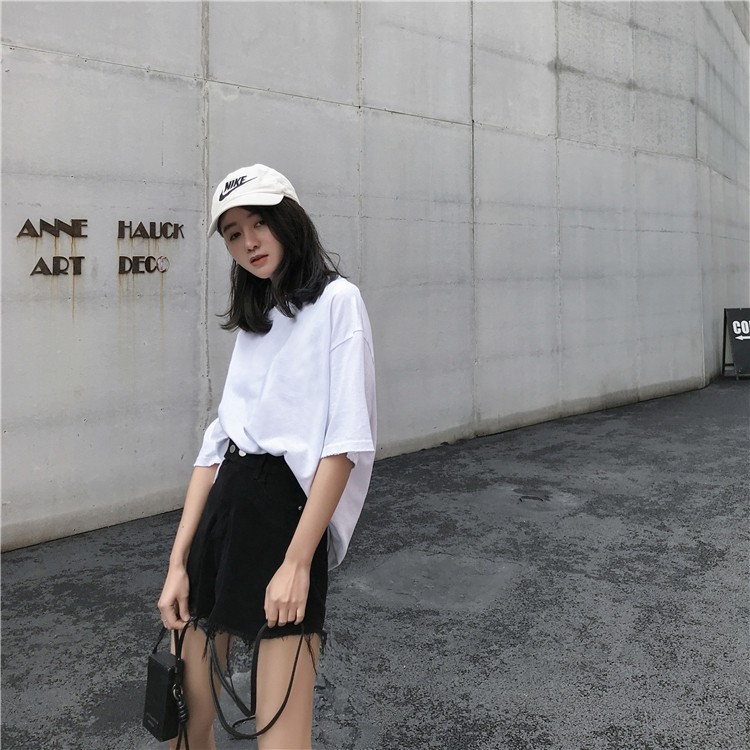 áo thun tay lỡ màu trắng FOME RỘNG có chọn size, chất thun xịn 0ffk24