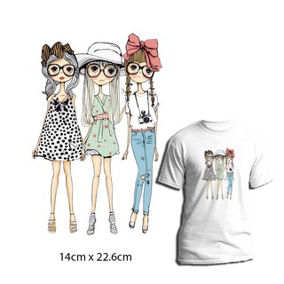 Miếng ủi truyền nhiệt offset dán quần áo hình Beautiful Girls 02