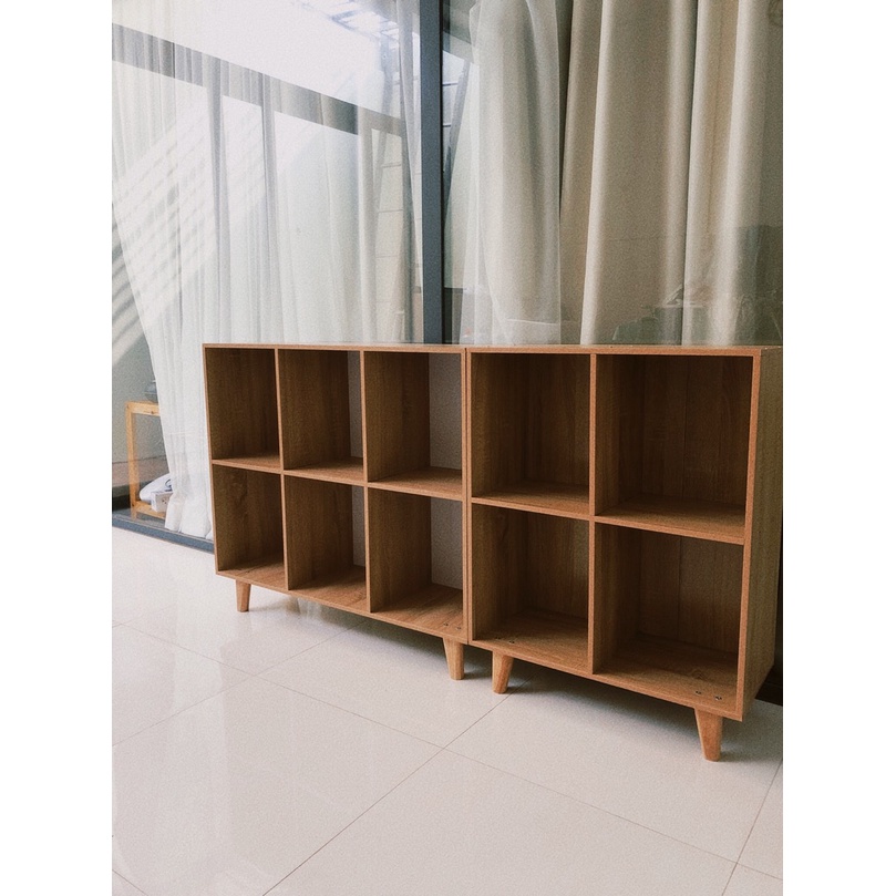 Kệ tủ sách IGA chân gỗ sồi đa tầng đa năng hiện đại thông minh GP163- GP166