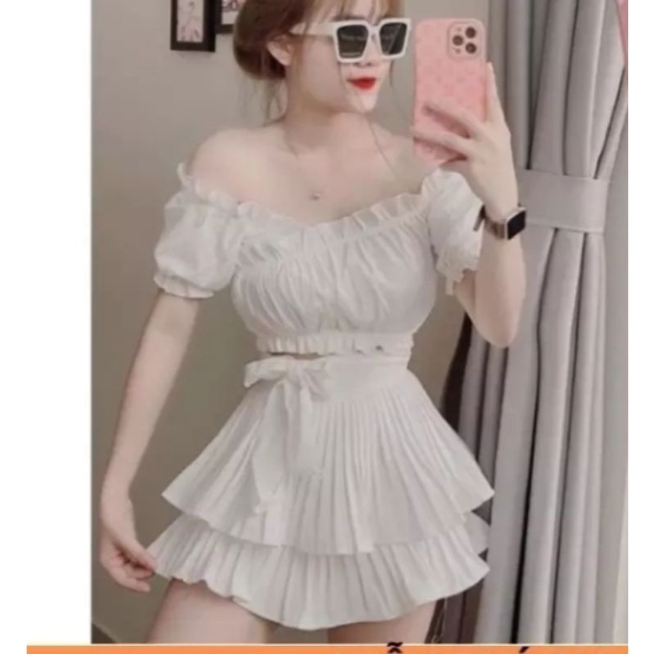 [🍑HOT🍑]Chân váy dập ly hai tầng xoè có thun co giãn siêu xinh | BigBuy360 - bigbuy360.vn