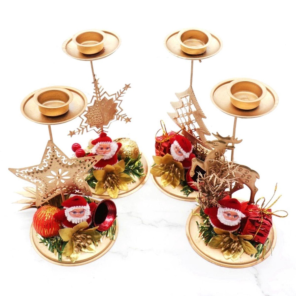 YIYU Giá Đỡ Nến Bằng Kim Loại Hình Ông Già Noel Độc Đáo Trang Trí Nhà Cửa